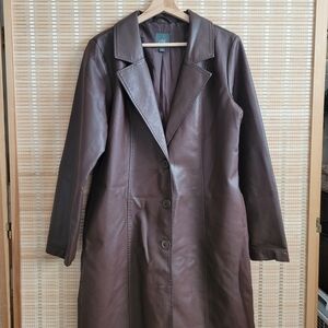 Wild Fable Brown Faux Leather Women's Coat